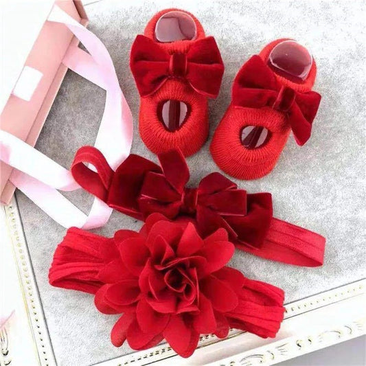 Hairband Socks Set Baby Bow