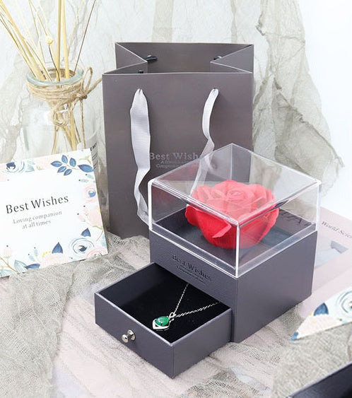 Eternal flower gift box Earring Necklace Pendant box couple ring box