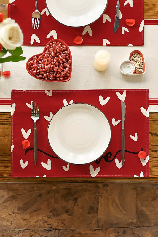 Racing Red Heart Pattern Placemat